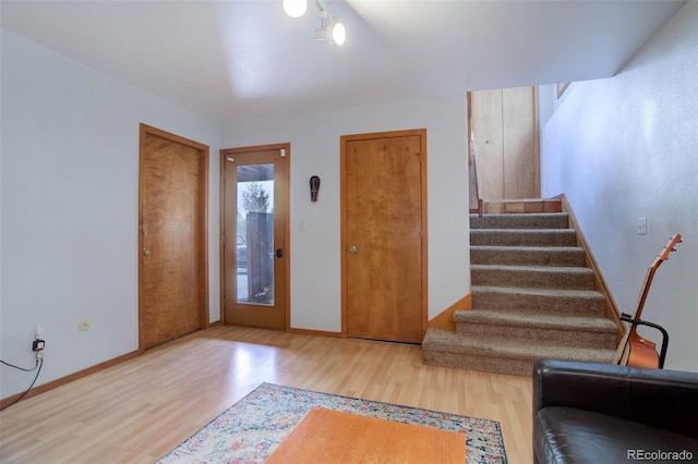 foyer featuring light hardwood / wood-style floors