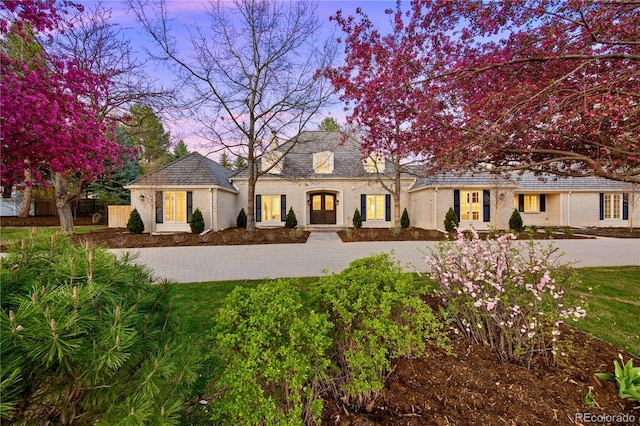 view of front of home featuring a front yard and driveway