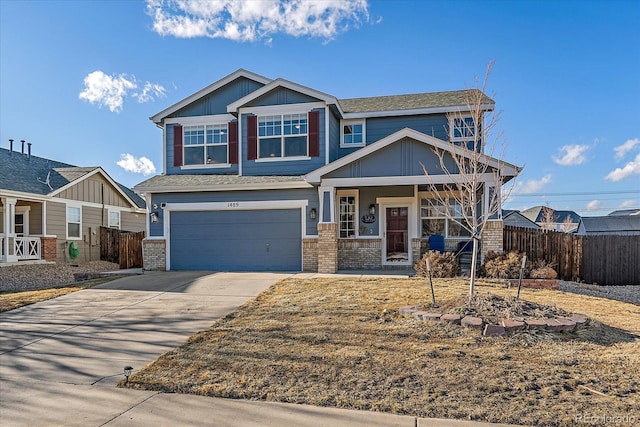 craftsman-style home featuring a garage