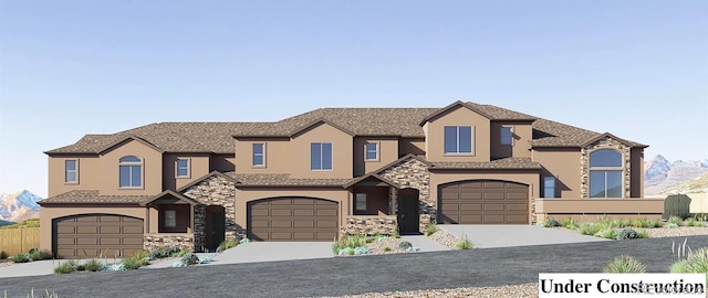 751 Little Bear Grv, Colorado Springs, CO 80907 - view of front facade featuring stucco siding, fence, and stone siding