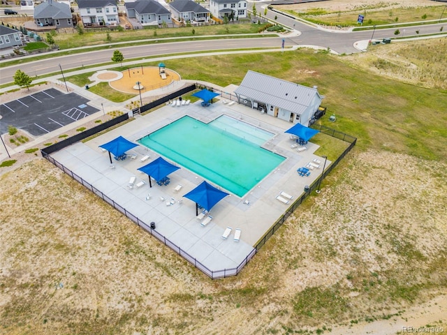 3535 Raintree Ln, Dacono, CO 80514 - aerial perspective of suburban area with a pool area