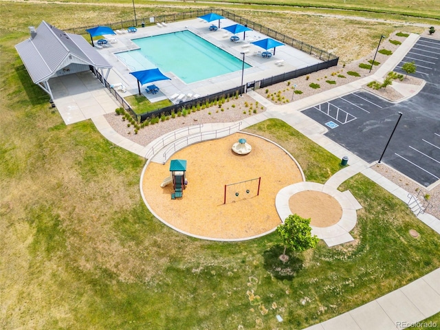 3535 Raintree Ln, Dacono, CO 80514 - aerial view of a pool area