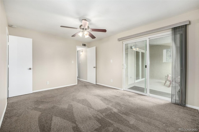 5300 E Cherry Creek S Drive 324, Denver, CO 80246 - unfurnished bedroom with access to outside, carpet flooring, and ceiling fan
