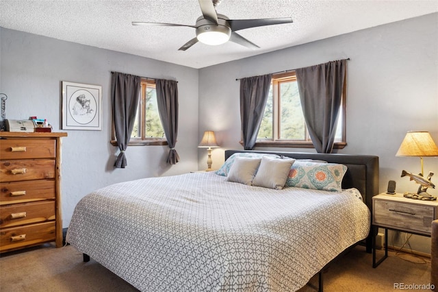 96 County Road 7, Fairplay, CO 80440 - carpeted bedroom with ceiling fan and a textured ceiling