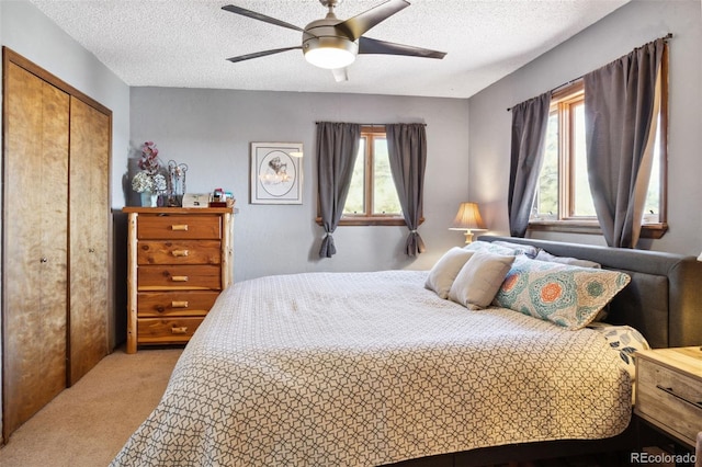 96 County Road 7, Fairplay, CO 80440 - bedroom with light colored carpet, a textured ceiling, and multiple windows