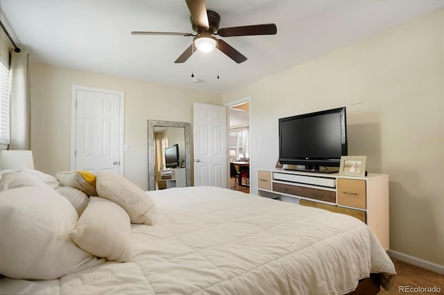 2964 S Akron St, Denver, CO 80231 - bedroom with baseboards, ceiling fan, and carpet