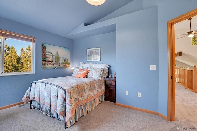 398 Mountain View Dr, Black Hawk, CO 80422 - carpeted bedroom with lofted ceiling and baseboards