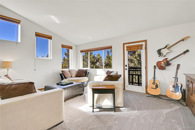 398 Mountain View Dr, Black Hawk, CO 80422 - carpeted living area with vaulted ceiling