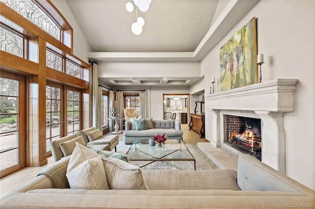 18 Club Ln, Littleton, CO 80123 - living room featuring a fireplace and light wood-style flooring