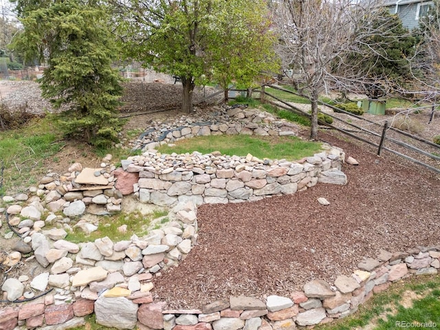 view of yard with fence