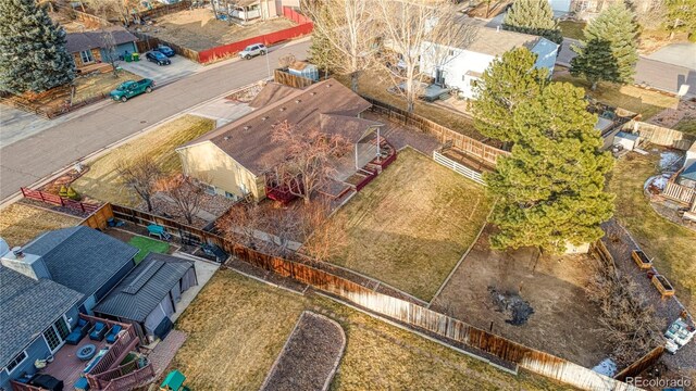 aerial view with a residential view