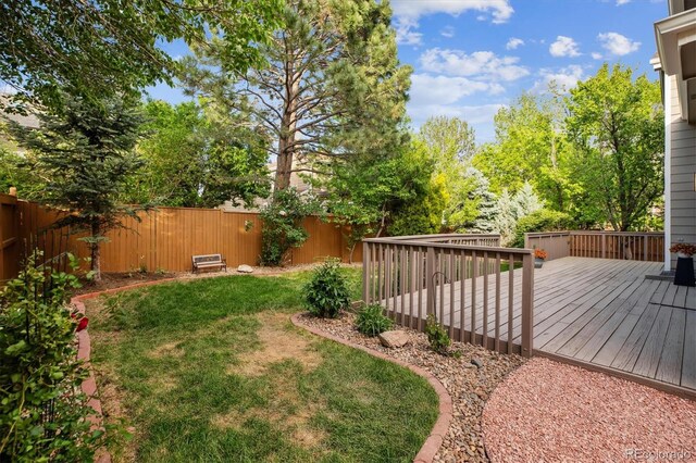 15597 E Dorado Ave, Centennial, CO 80015 - view of yard featuring a wooden deck