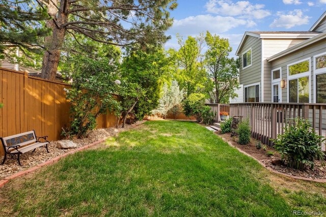 15597 E Dorado Ave, Centennial, CO 80015 - view of yard featuring a deck