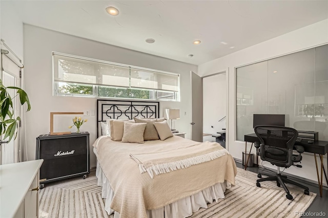 3850 Vallejo St, Denver, CO 80211 - bedroom featuring an office area and recessed lighting