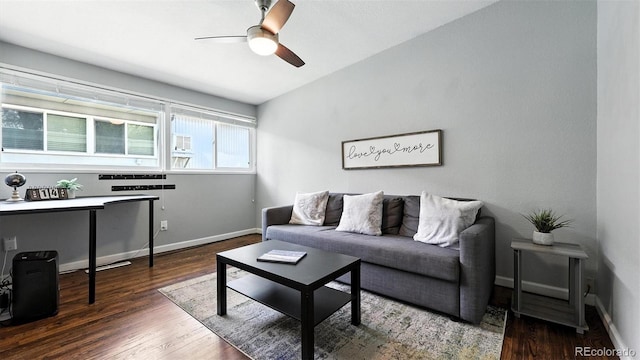 2829 Illinois Ave, Colorado Springs, CO 80907 - living area with ceiling fan and wood finished floors