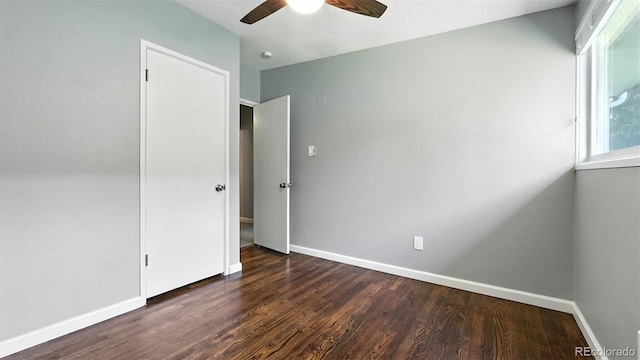 2829 Illinois Ave, Colorado Springs, CO 80907 - unfurnished bedroom featuring wood finished floors and ceiling fan