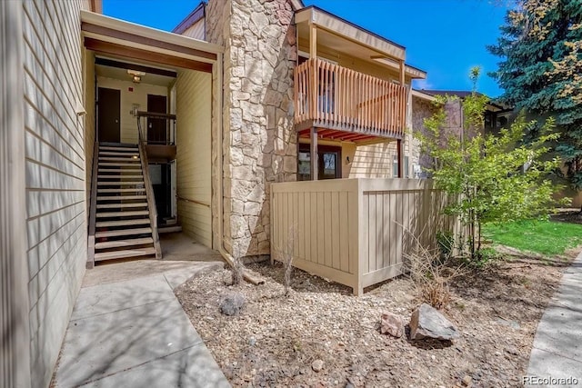 exterior space with a balcony