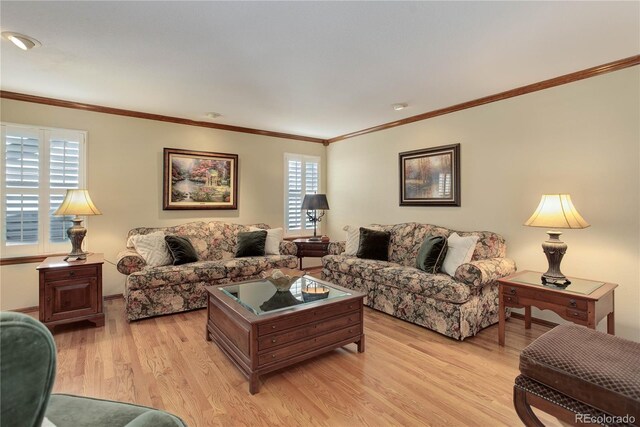 10032 Astoria Ct, Lone Tree, CO 80124 - living area with light wood finished floors and ornamental molding