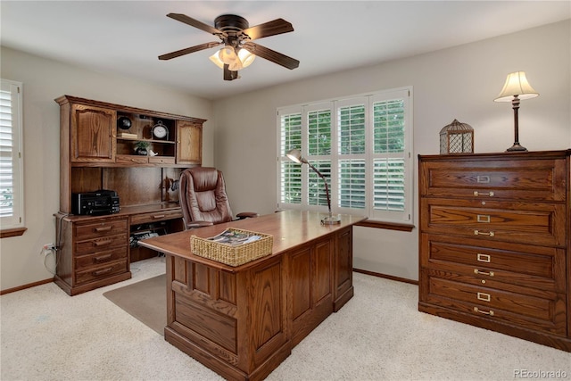 10032 Astoria Ct, Lone Tree, CO 80124 - office area featuring light carpet and ceiling fan
