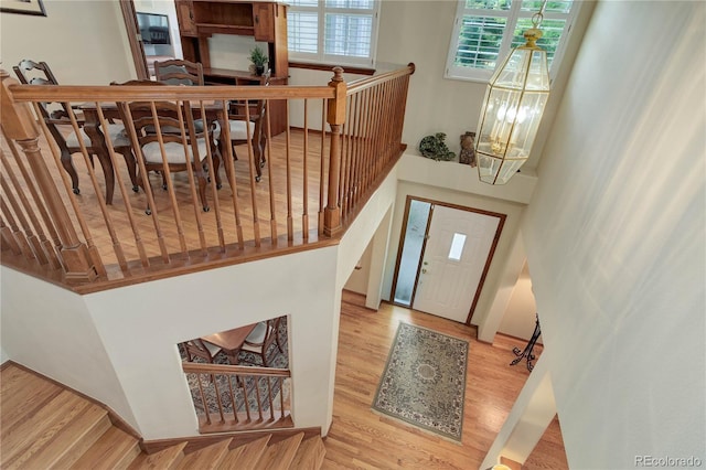 10032 Astoria Ct, Lone Tree, CO 80124 - entryway featuring wood finished floors and a high ceiling