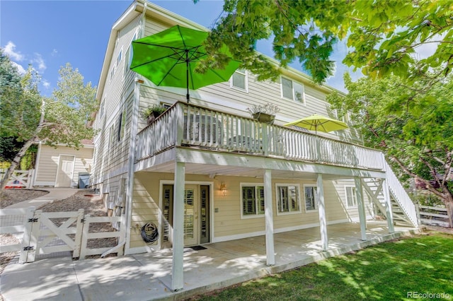10032 Astoria Ct, Lone Tree, CO 80124 - rear view of property with a gate, a patio area, a deck, and stairs