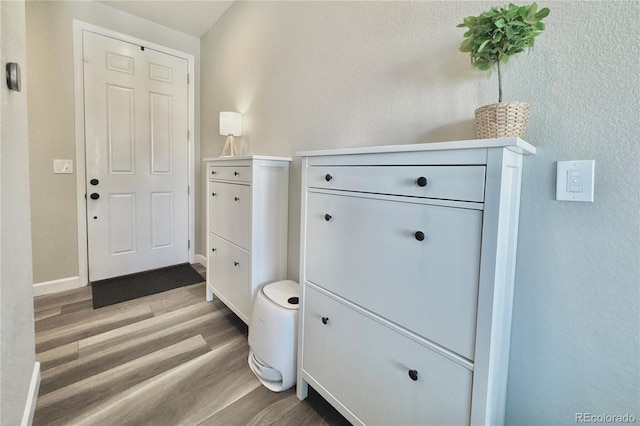 interior space with light hardwood / wood-style floors