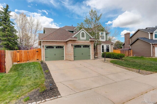 10059 Granite Hill Dr, Parker, CO 80134 - craftsman-style house featuring concrete driveway, fence, and a front yard