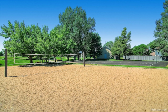 view of community featuring volleyball court