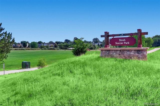 surrounding community featuring a lawn