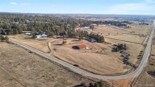 bird's eye view with a rural view