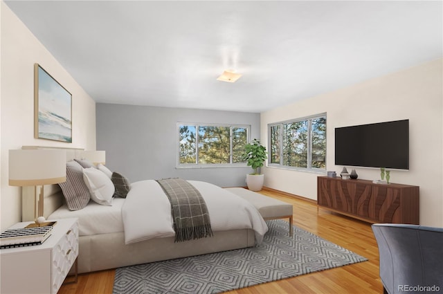 bedroom featuring light hardwood / wood-style floors