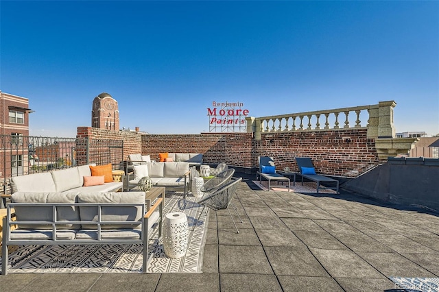 view of patio featuring outdoor lounge area