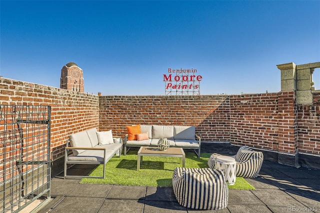 view of patio featuring outdoor lounge area