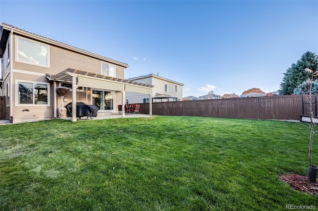 view of yard with a patio area