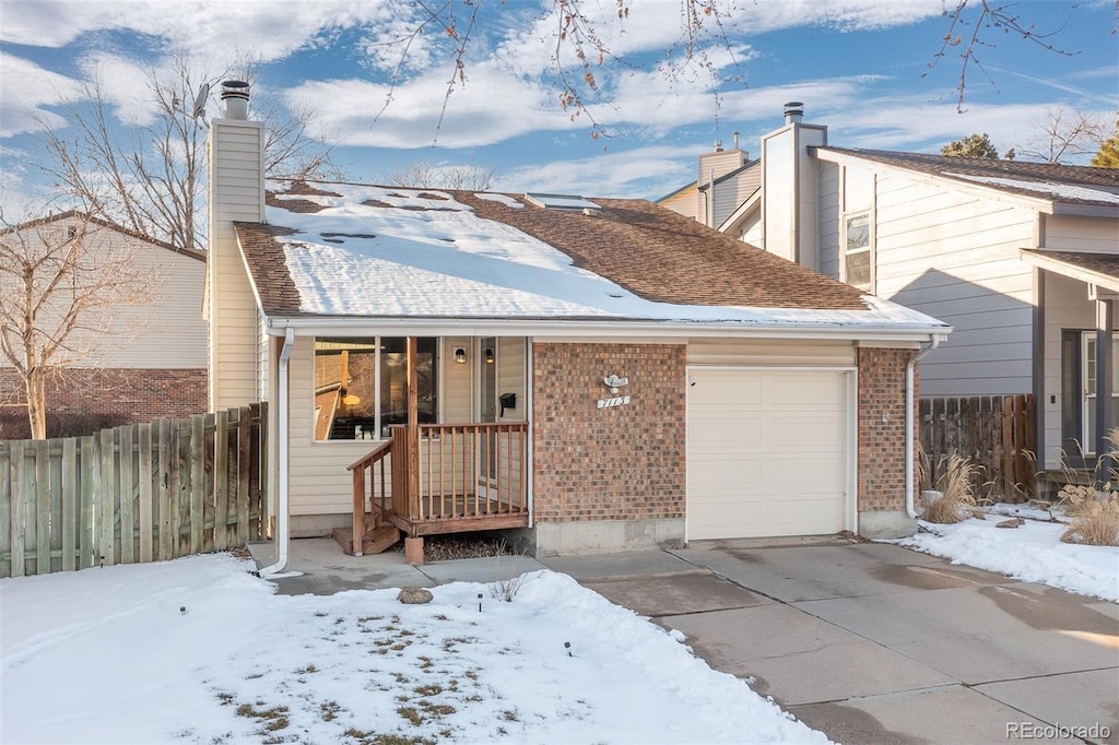 view of front of property featuring a garage