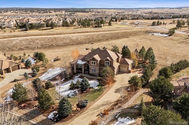 aerial view featuring a residential view