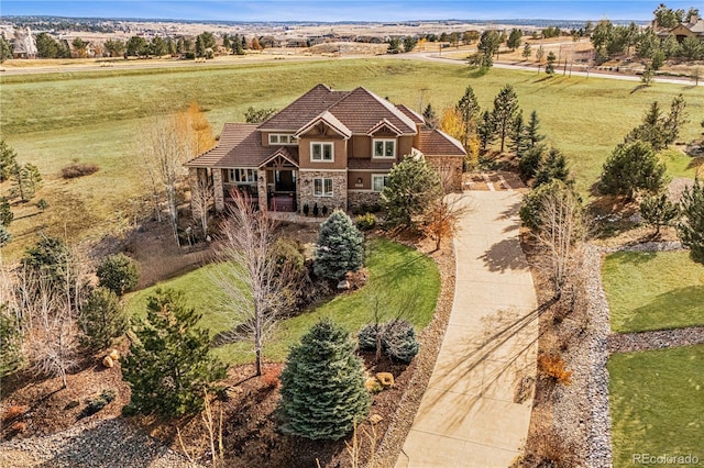 bird's eye view featuring a rural view