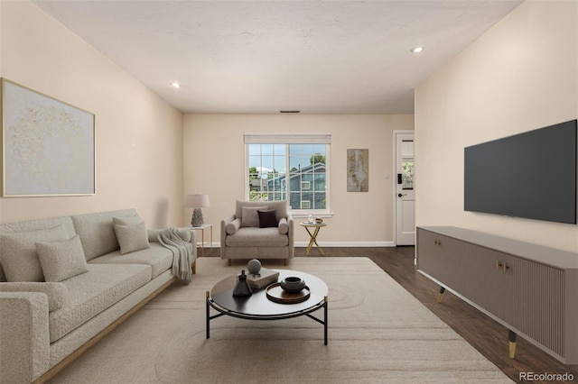 2301 E Fremont Ave Unit W08, Centennial, CO 80122 - living room with dark wood-type flooring and recessed lighting