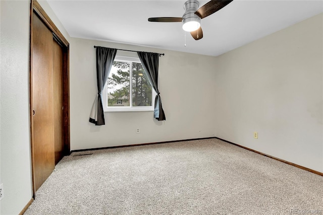 7796 S Marshall Ct, Littleton, CO 80128 - unfurnished bedroom with carpet flooring, a closet, baseboards, and ceiling fan