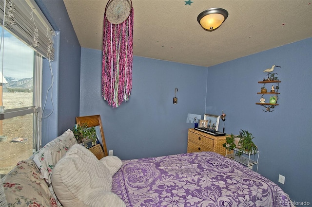 bedroom with a textured ceiling