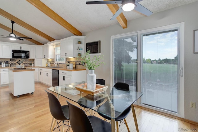 14650 Tejon St, Broomfield, CO 80023 - dining area with a ceiling fan, light wood-type flooring, and a textured ceiling