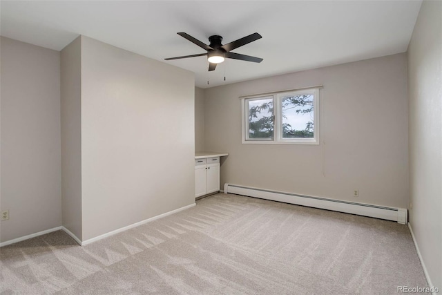 14650 Tejon St, Broomfield, CO 80023 - empty room featuring baseboard heating, light carpet, ceiling fan, and baseboards