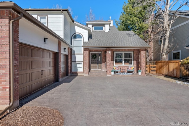 view of property with a garage