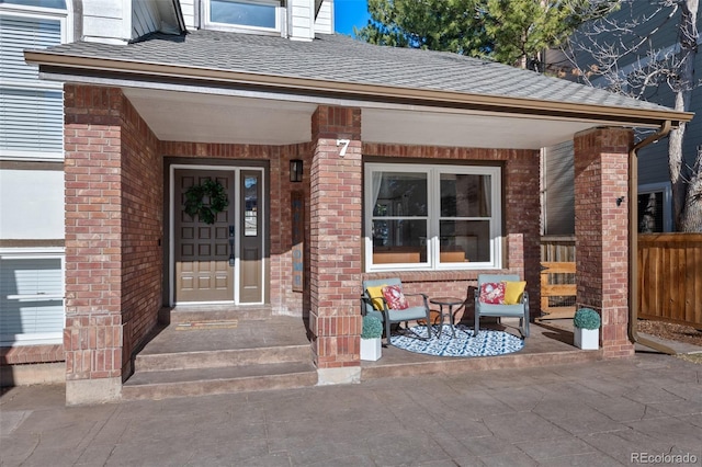 property entrance with a porch