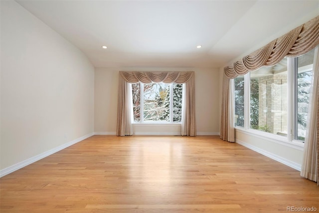 4800 E Cedar Ave, Denver, CO 80246 - spare room featuring light wood-style floors, baseboards, and recessed lighting