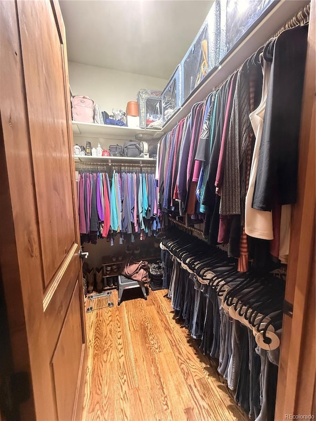 185 Wildrose Ct, Woodland Park, CO 80863 - walk in closet featuring wood finished floors