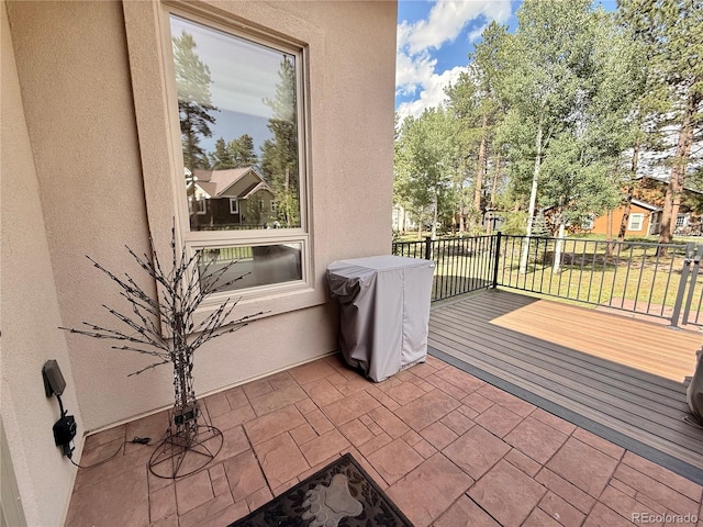 185 Wildrose Ct, Woodland Park, CO 80863 - wooden deck featuring a grill