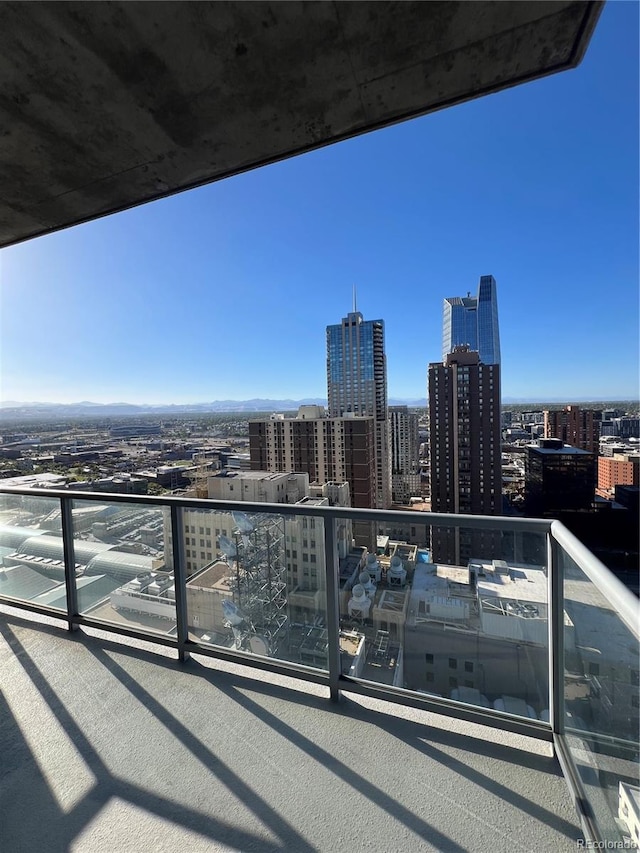 balcony with a view of city