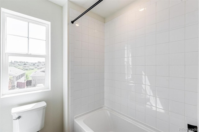 4451 Soapberry Pl, Castle Rock, CO 80108 - bathroom featuring toilet and shower / bathtub combination
