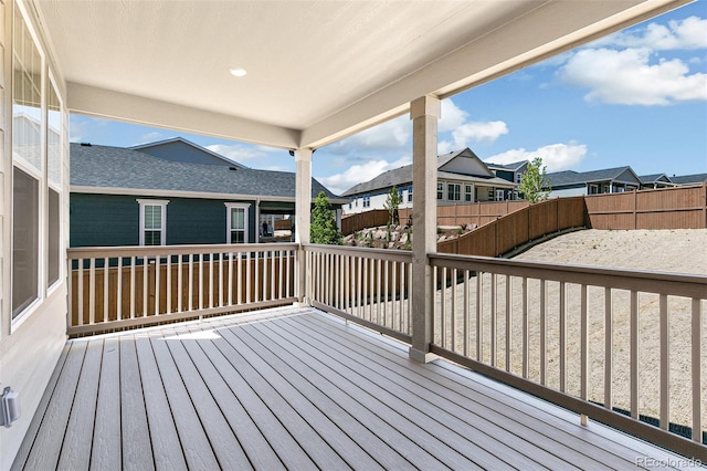 4451 Soapberry Pl, Castle Rock, CO 80108 - wooden deck with a residential view and a fenced backyard